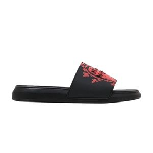 Alexander McQueen Pool Slide Heart Logo Black